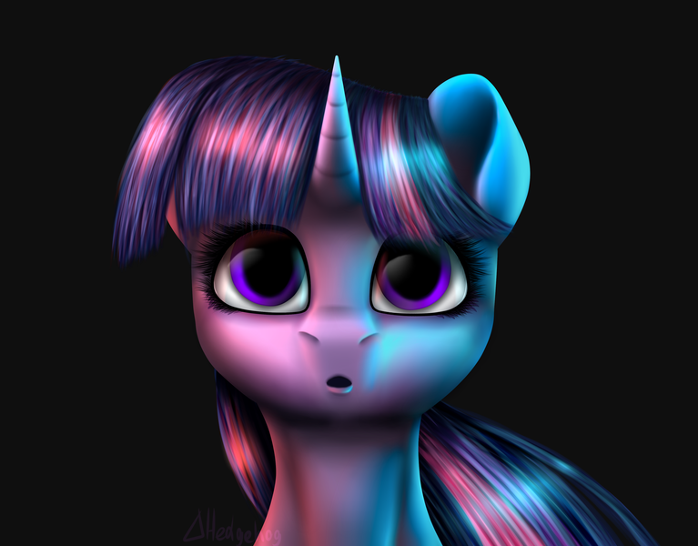 Size: 3837x3000 | Tagged: safe, artist:deltahedgehog, derpibooru import, twilight sparkle, twilight sparkle (alicorn), alicorn, pony, black background, cute, female, looking at you, mare, neon, simple background, solo