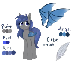 Size: 2184x1836 | Tagged: safe, artist:afuna, derpibooru import, oc, oc:midnight feathers, unofficial characters only, bat pony, pony, bat pony oc, cutie mark, feather, female, mare, reference sheet, simple background, solo, standing, transparent background, transparent wings