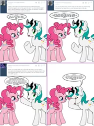 Size: 1204x1604 | Tagged: safe, artist:dekomaru, derpibooru import, pinkie pie, oc, oc:dazzle, earth pony, pony, tumblr:ask twixie, ask, comic, male, stallion, sunglasses, tumblr