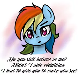 Size: 467x449 | Tagged: safe, anonymous artist, derpibooru import, rainbow dash, pegasus, pony, believe, eminem, lyrics, solo, song reference