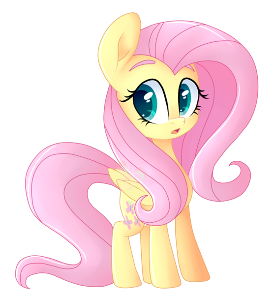 Size: 1024x1104 | Tagged: safe, artist:sambathebunny, derpibooru import, fluttershy, pegasus, pony, folded wings, looking away, looking sideways, open mouth, simple background, solo, standing, transparent background, wings