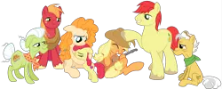Size: 7680x3077 | Tagged: safe, artist:amarthgul, derpibooru import, apple bloom, applejack, big macintosh, bright mac, grand pear, granny smith, pear butter, earth pony, pony, the perfect pear, apple family, apple siblings, apple sisters, apples and pears, brother and sister, cropped, cutie mark, family reunion, father and daughter, father and son, father and son-in-law, female, filly, grandfather and grandchild, grandfather and granddaughter, grandfather and grandson, grandmother and grandchild, grandmother and granddaughter, grandmother and grandson, guitar, high res, how, hug, if only, male, mare, mother and child, mother and daughter, mother and daughter-in-law, mother and son, siblings, simple background, sisters, stallion, the cmc's cutie marks, the whole apple family, transparent background, vector