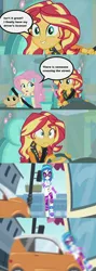 Size: 1276x3602 | Tagged: semi-grimdark, derpibooru import, edit, edited screencap, screencap, fluttershy, sunset shimmer, vinyl scratch, cat, driving miss shimmer, equestria girls, equestria girls series, music to my ears, abuse, bad end, car, car accident, driving miss shimmer: fluttershy, exploitable meme, meme, speech bubble, vinylbuse