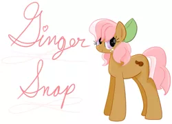 Size: 783x565 | Tagged: safe, artist:ajrinxooacj, derpibooru import, oc, oc:ginger snap, unofficial characters only, earth pony, pony, bow, female, hair bow, mare, solo
