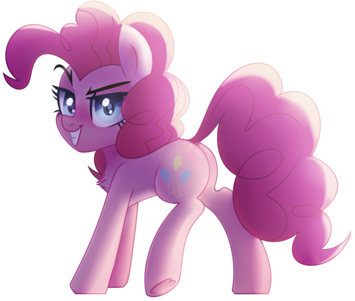 Size: 2835x2411 | Tagged: safe, artist:starrcoma, derpibooru import, pinkie pie, earth pony, pony, evil grin, female, grin, looking at you, mare, plot, simple background, smiling, solo, transparent background