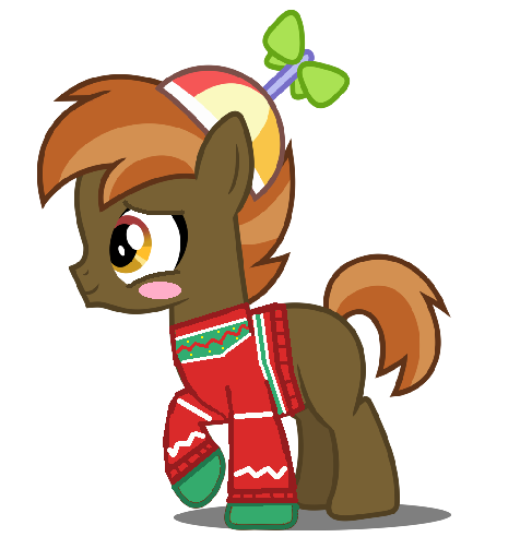 Size: 476x492 | Tagged: safe, artist:drypony198, derpibooru import, button mash, earth pony, pony, blush sticker, blushing, buttonbetes, clothes, colt, cute, male, simple background, sweater, white background, winter