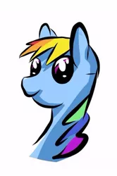 Size: 264x397 | Tagged: artist:littlekittygirl, bust, cel shading, colored, colorful, cute, derpibooru import, female, flat colors, happy, portrait, rainbow, rainbow dash, safe, simple, sketchy, solo