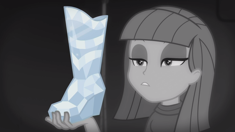 Size: 1272x716 | Tagged: safe, derpibooru import, screencap, maud pie, equestria girls, equestria girls series, rarity investigates: the case of the bedazzled boot, boot, female, grayscale, monochrome, rarity investigates (eqg): applejack, solo