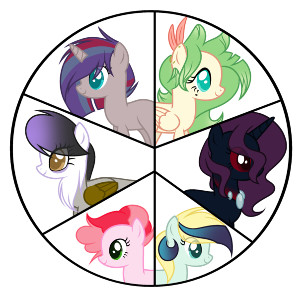 Size: 1024x1001 | Tagged: dead source, safe, artist:marielle5breda, derpibooru import, oc, oc:apple candy, oc:dark drop, oc:dark galaxy, oc:nature, oc:purple note, oc:singing apple, unofficial characters only, changepony, hippogriff, pony, my little pony: the movie, colored sclera, female, magical lesbian spawn, mare, offspring, parent:applejack, parent:captain celaeno, parent:coloratura, parent:flim, parent:fluttershy, parent:gilda, parent:octavia melody, parent:pharynx, parent:pinkie pie, parent:princess luna, parent:tempest shadow, parent:vinyl scratch, parents:flimpie, parents:lunarynx, parents:rarajack, red eyes, simple background, transparent background