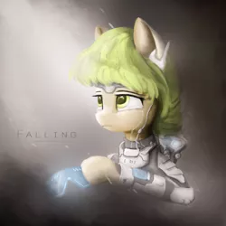 Size: 2000x2000 | Tagged: safe, artist:aidelank, derpibooru import, oc, unofficial characters only, earth pony, pony, armor, computer, crying, female, glasses, mare, science fiction