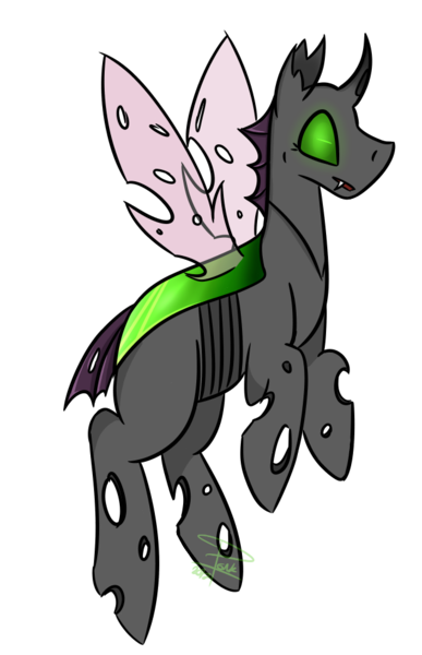 Size: 638x989 | Tagged: artist:pinkiepegasus, changeling, derpibooru import, green changeling, oc, safe, simple background, solo, transparent background, unofficial characters only