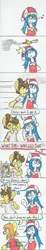 Size: 698x3798 | Tagged: safe, artist:spheedc, derpibooru import, oc, oc:dream chaser, oc:light chaser, oc:sphee, oc:sweet corn, unofficial characters only, earth pony, pony, unicorn, christmas, clothes, comic, female, holiday, kiss on the cheek, kissing, male, mare, missile toe, mistletoe, pun, simple background, stallion, traditional art, white background