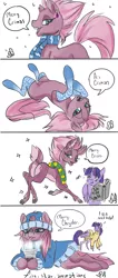 Size: 1100x2600 | Tagged: suggestive, artist:candasaurus, derpibooru import, fizzlepop berrytwist, tempest shadow, twilight sparkle, twilight sparkle (alicorn), alicorn, deer, pony, reindeer, my little pony: the movie, book, clothes, comic, cute, deerified, dialogue, engrish, eye scar, female, lesbian, looking at you, looking back, looking back at you, mare, merry christmas, open mouth, pale belly, scar, scarf, shipping, simple background, socks, species swap, speech bubble, sweater, tempestlight, tongue out, white background