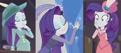 Size: 1224x540 | Tagged: safe, derpibooru import, screencap, rarity, equestria girls, equestria girls series, rarity investigates: the case of the bedazzled boot, amethyst, clothes, cute, detective, detective rarity, dress, fabulous, feather, hat, pillbox hat, raribetes, rarity investigates (eqg): applejack, rarity investigates (eqg): pinkie pie, rarity investigates (eqg): trixie, suit