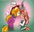 Size: 1000x911 | Tagged: safe, artist:kaemantis, derpibooru import, adagio dazzle, sunset shimmer, oc, oc:snowshine, anthro, adopted offspring, arm behind back, blushing, christmas, clothes, female, hands behind back, holiday, image, jpeg, just kiss already, lesbian, lidded eyes, looking at each other, mistletoe, parent:adagio dazzle, parents:sunsagio, parent:sunset shimmer, shipper on deck, shipping, smiling, stick, sunsagio