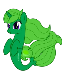Size: 1640x1950 | Tagged: safe, artist:limedreaming, derpibooru import, oc, oc:lime dream, unofficial characters only, seapony (g4), unicorn, my little pony: the movie, freckles, green fur, purple eyes, show accurate, smiling