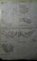 Size: 1344x2240 | Tagged: safe, derpibooru import, applejack, fluttershy, pinkie pie, rainbow dash, rarity, sci-twi, sunset shimmer, twilight sparkle, equestria girls, equestria girls series, boots, graph paper, high heels, lined paper, pedal, photo, picture taken with a potato, sandals, shoes, traditional art