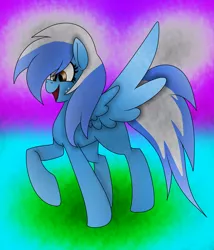 Size: 1740x2030 | Tagged: safe, artist:h0rnycorn, artist:ladylitasparkle, derpibooru import, oc, oc:dancy, unofficial characters only, pegasus, pony, abstract background, collaboration, commission, freckles