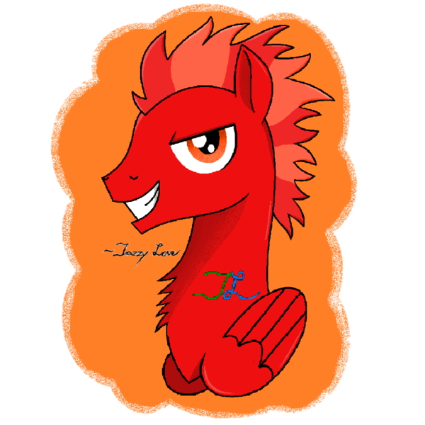 Size: 737x737 | Tagged: safe, artist:speedy1369, derpibooru import, oc, oc:flame blitz, unofficial characters only, pegasus, pony, looking at you, signature, simple background, solo, transparent background, wings