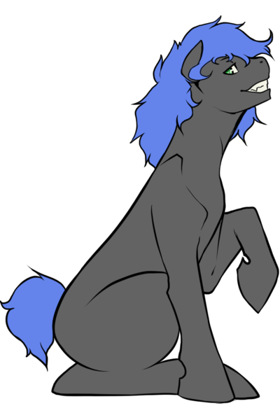 Size: 800x1200 | Tagged: safe, artist:hot headed clover, derpibooru import, blaze, oc, unofficial characters only, earth pony, pony, 2018 community collab, derpibooru community collaboration, grin, male, raised hoof, simple background, sitting, smiling, solo, stallion, transparent background