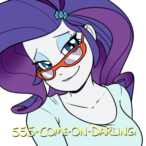 Size: 500x500 | Tagged: dead source, safe, artist:reiduran, derpibooru import, rarity, equestria girls, bedroom eyes, bust, colored, darling, female, glasses, glasses rarity, looking at you, phone number, rarity's glasses, simple background, smiling, smirk, smug, smugity, solo, transparent background