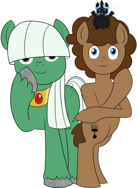 Size: 2552x3505 | Tagged: safe, artist:feralroku, derpibooru import, oc, oc:ananse, oc:notched opal, oc:strong runner, unofficial characters only, changeling, earth pony, hybrid, original species, pony, spider, 2018 community collab, derpibooru community collaboration, bipedal, butt freckles, draltha, female, freckles, irc, jojo pose, korfalthut, male, mare, open mouth, pose, raised hoof, simple background, smiling, stallion, transparent background, unshorn fetlocks