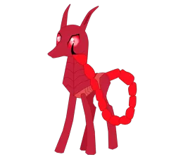 Size: 3500x3120 | Tagged: 2018 community collab, artist:tazool, changedling, changeling, derpibooru community collaboration, derpibooru import, long ears, male, oc, oc:tazool, original species, red eyes, safe, scorpion changeling, scorpion tail, simple background, skorperus, standing, stinger, transparent background, unofficial characters only