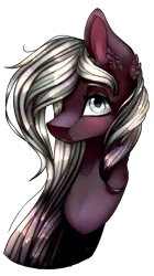 Size: 562x1005 | Tagged: safe, artist:xxmissteaxx, derpibooru import, oc, oc:reyna cloverfield, unofficial characters only, pony, bust, female, mare, portrait, simple background, solo, transparent background