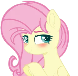 Size: 1024x996 | Tagged: safe, artist:bezziie, derpibooru import, fluttershy, pegasus, pony, base used, blushing, bust, eyebrows, folded wings, looking at you, looking sideways, portrait, raised hoof, simple background, smiling, solo, transparent background, unshorn fetlocks, wings