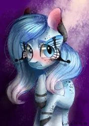 Size: 2484x3500 | Tagged: safe, artist:krotik, derpibooru import, oc, unofficial characters only, butterfly, earth pony, pony, sad, solo