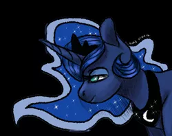 Size: 3077x2442 | Tagged: safe, artist:krotik, derpibooru import, princess luna, alicorn, pony, lidded eyes, solo