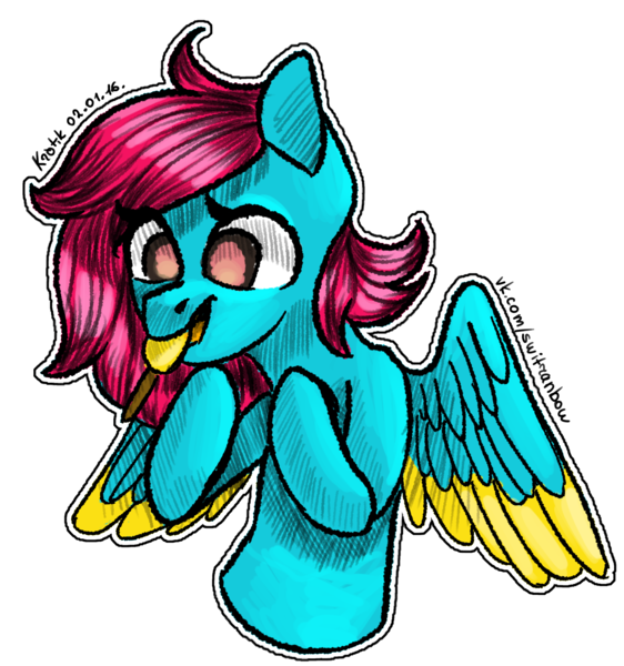 Size: 2809x3000 | Tagged: safe, artist:krotik, derpibooru import, oc, unofficial characters only, pegasus, pony, food, mouth hold, popsicle, simple background, solo, transparent background