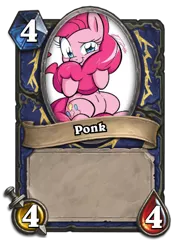 Size: 306x432 | Tagged: artist:no-ink, blizzard entertainment, card, derpibooru import, editor:luxuria, hearthpwny, hearthstone, pinkie pie, ponk, safe, warcraft