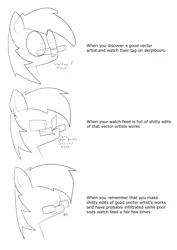 Size: 2893x4092 | Tagged: safe, artist:moonatik, derpibooru import, oc, oc:moonatik, unofficial characters only, pony, derpibooru, dialogue, glasses, meme, meta, sketch, smiling, solo, vulgar, wow! glimmer