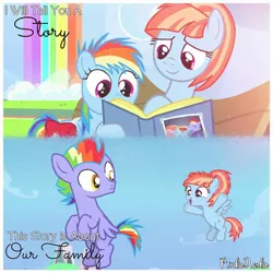 Size: 1080x1080 | Tagged: artist:p.inkied.ashie, bow hothoof, character swap, colt, cute, derpibooru import, edit, edited screencap, female, filly, filly rainbow dash, instagram, male, parental glideance, photo album, rainbow dash, safe, screencap, top bolt, windybetes, windy whistles, younger