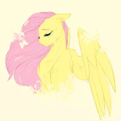 Size: 1000x1000 | Tagged: safe, artist:sightlesskitten, derpibooru import, fluttershy, pegasus, pony, bust, crying, eyes closed, floppy ears, head down, portrait, sad, simple background, solo, spread wings, teary eyes, wings