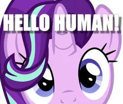 Size: 1024x866 | Tagged: safe, artist:xebck, derpibooru import, starlight glimmer, pony, unicorn, bronybait, close-up, cute, female, glimmerbetes, image macro, looking at you, mare, meme, solo, talking, talking to viewer