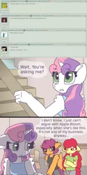 Size: 2124x4240 | Tagged: anthro, apple bloom, artist:synnibear03, comic:ponytale, cutie mark crusaders, derpibooru import, oc, oc:ponytale apple bloom, oc:ponytale scootaloo, oc:ponytale sweetie belle, safe, scootaloo, sweetie belle