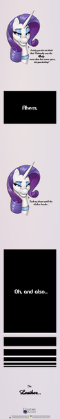 Size: 800x5500 | Tagged: questionable, artist:bluebender, derpibooru import, rarity, pony, unicorn, asking for it, bedroom eyes, bust, choker, collar, comic, dialogue, explicit text, eyeshadow, female, imminent blowjob, lip bite, looking at you, makeup, mare, misspelling, rarislut, simple background, solo, solo female, until the choker breaks, vulgar