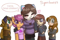 Size: 2400x1600 | Tagged: anthro, artist:synnibear03, comic:ponytale, cute, cutealoo, derpibooru import, goggles, human, oc, oc:ponytale scootaloo, safe, scootaloo, smol