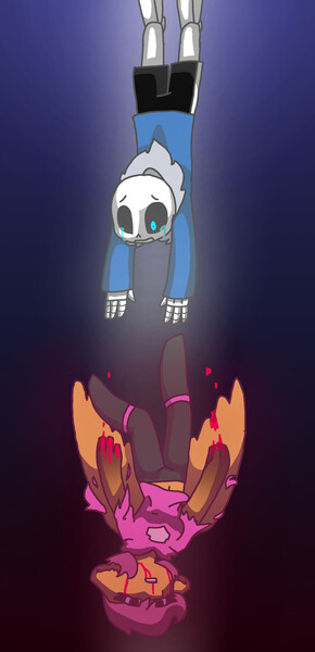 Size: 1792x3704 | Tagged: anthro, artist:synnibear03, blood, comic:ponytale, crossover, crossover shipping, derpibooru import, female, grimdark, male, oc, oc:ponytale scootaloo, sans (undertale), scootaloo, scootasans, shipping, straight, undertale