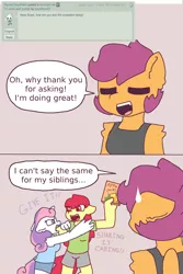 Size: 2124x3188 | Tagged: anthro, apple bloom, artist:synnibear03, comic:ponytale, cutie mark crusaders, derpibooru import, female, fight, oc, oc:ponytale apple bloom, oc:ponytale scootaloo, oc:ponytale sweetie belle, safe, scootaloo, sisters, sweetie belle