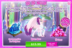 Size: 1084x720 | Tagged: advertisement, changedling, changeling, classical hippogriff, costs real money, crack is cheaper, derpibooru import, dragon, gameloft, greed, greedloft, hippogriff, ice sculpture, king thorax, my little pony: the movie, official, princess ember, queen novo, safe, solo, thorax, triple threat, twilight sparkle