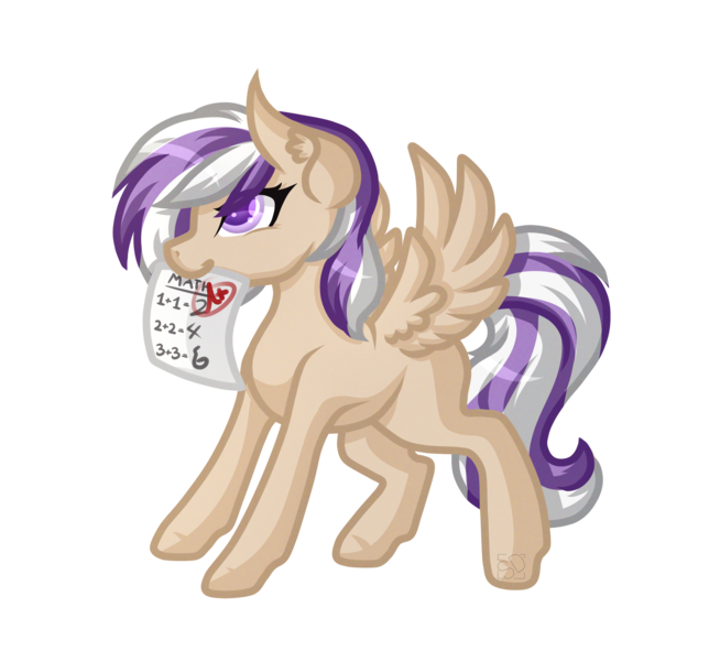 Size: 2665x2481 | Tagged: safe, artist:amazing-artsong, derpibooru import, oc, oc:clear calculation, unofficial characters only, pegasus, pony, a+, fancy mathematics, math, mouth hold, simple background, solo, transparent background