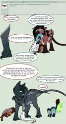 Size: 1269x2387 | Tagged: safe, artist:blackblood-queen, derpibooru import, oc, oc:annie belle, oc:daniel dasher, oc:lady lovegreen, oc:pandie, unofficial characters only, dracony, hybrid, pegasus, pony, baby, baby pony, fart, fire, fire fart, headbutt, mouth hold