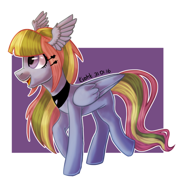 Size: 2432x2472 | Tagged: safe, artist:krotik, derpibooru import, oc, unofficial characters only, pegasus, pony, smiling, solo, wing ears