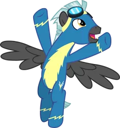 Size: 2821x3000 | Tagged: safe, artist:chainchomp2, derpibooru import, thunderlane, pegasus, pony, marks and recreation, .svg available, clothes, goggles, high res, male, simple background, solo, stallion, thunderbetes, transparent background, uniform, vector, wonderbolts uniform