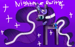 Size: 1680x1050 | Tagged: safe, artist:mlpfan2017, derpibooru import, nightmare rarity, pony, unicorn, abstract background, antagonist, female, mare, paint tool sai, purple, solo, sparkles