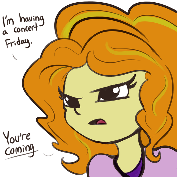 Size: 1650x1650 | Tagged: safe, artist:tjpones, derpibooru import, adagio dazzle, equestria girls, rainbow rocks, bronybait, bust, clothes, dialogue, female, lidded eyes, simple background, solo, tsundagio, tsundere, white background