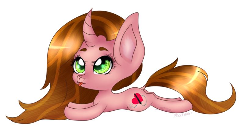 Size: 1024x557 | Tagged: safe, artist:sachanart, derpibooru import, oc, oc:micky, unofficial characters only, pony, unicorn, chibi, female, mare, prone, simple background, solo, transparent background